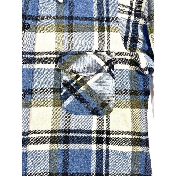 Vintage C.P.O By Bradling Flannel Italian Fabric Heavyweight Men’s Size Large - Picture 11 of 16